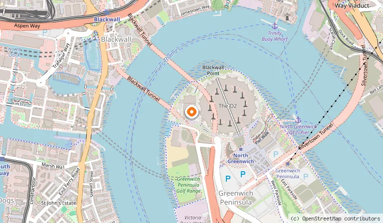 Map showing the location of Intercontinental London - The O2 in London