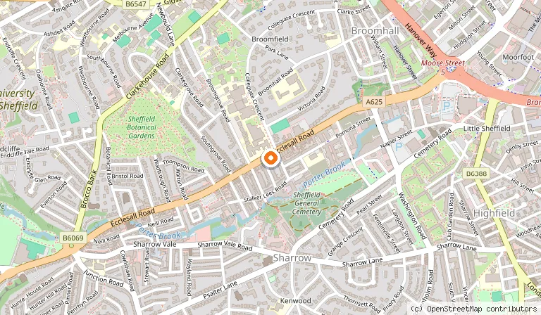 Map showing the location of Italian Kitchen in Sheffield