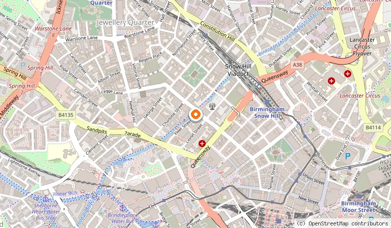 Map showing the location of Itihaas in Birmingham