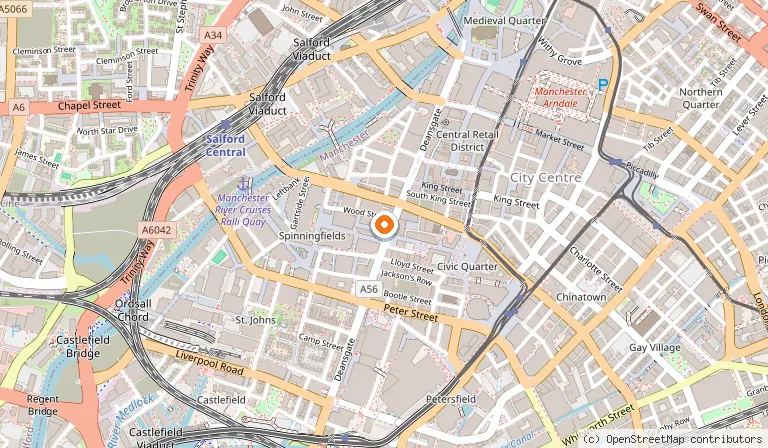 Map showing the location of John Rylands Library in Manchester