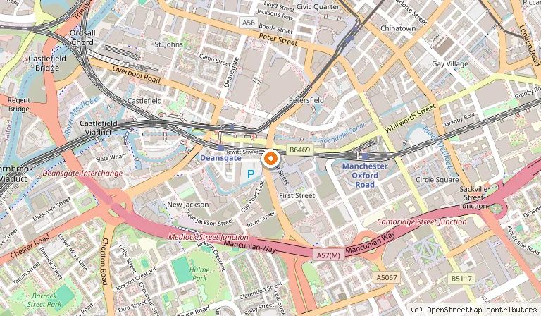 Map showing the location of Junkyard Golf Club | Crazy Golf Manchester in Manchester
