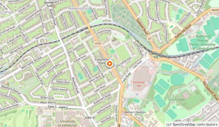Map showing the location of Kildonan Lodge Hotel in Edinburgh