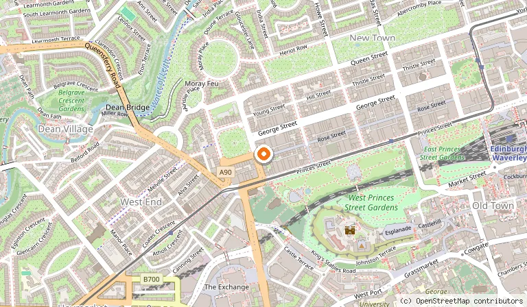 Map showing the location of Kimpton Charlotte Square Hotel in Edinburgh