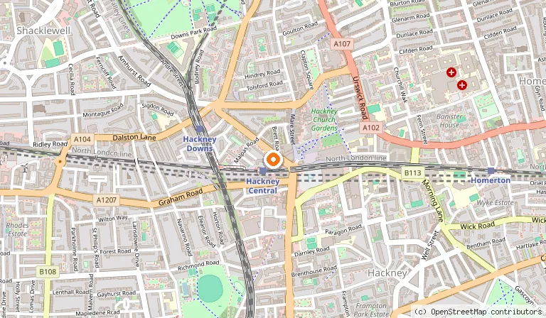 Map showing the location of Kip Hotel in London