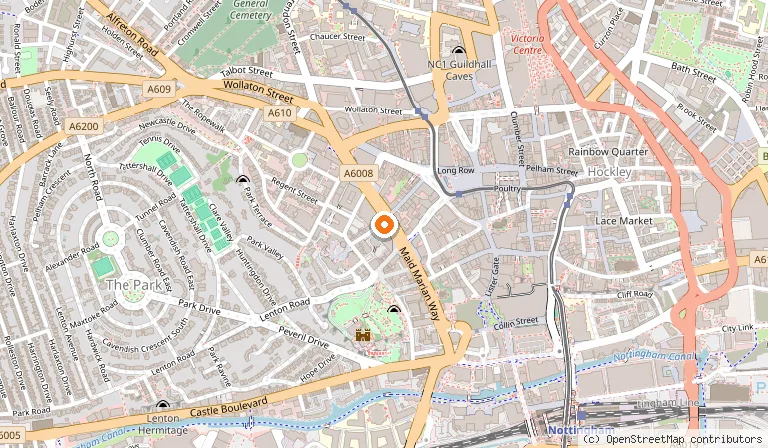 Map showing the location of Kottaram Restaurant in Nottingham