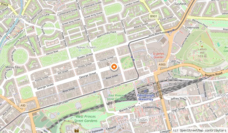 Map showing the location of Le Monde Hotel in Edinburgh