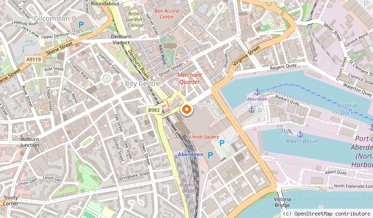 Map showing the location of Leonardo Hotel Aberdeen in Aberdeen