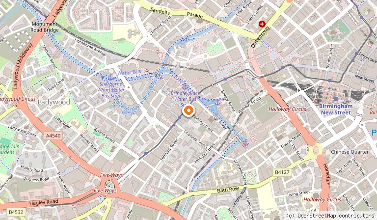 Map showing the location of Leonardo Royal Hotel Birmingham in Birmingham
