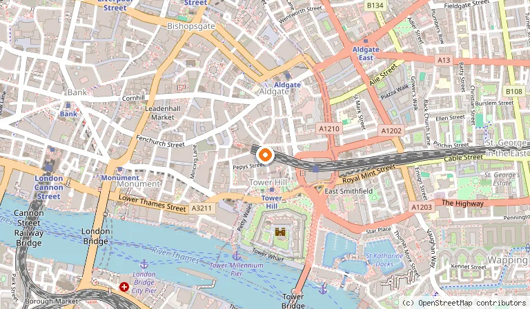 Map showing the location of Leonardo Royal Hotel London City - Tower of London in London