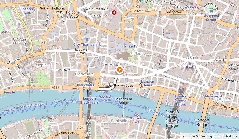 Map showing the location of Leonardo Royal London St Paul's in London