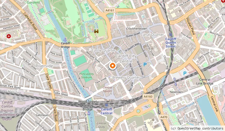 Map showing the location of Lezzet Turkish Kitchen in Cardiff