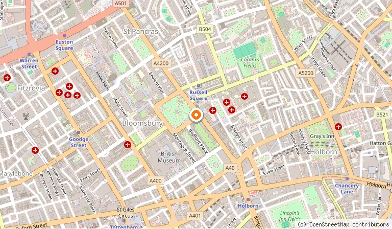Map showing the location of London Bloomsbury Square Hotel By IHG in London