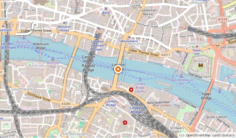Map showing the location of London Bridge in London