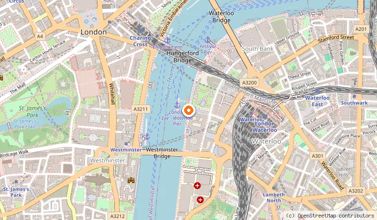 Map showing the location of London Eye in London