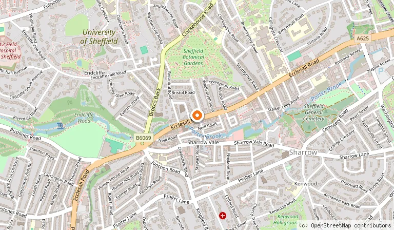 Map showing the location of Lost & Found Sheffield in Sheffield