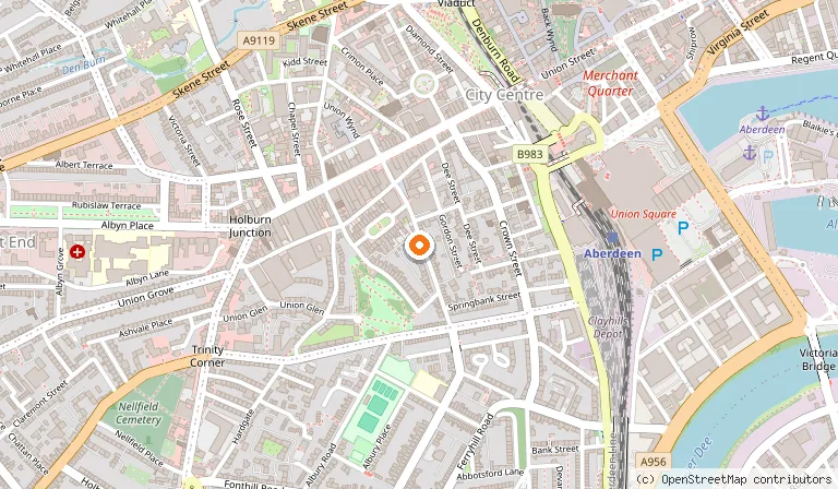 Map showing the location of Lost Guest House Aberdeen in Aberdeen