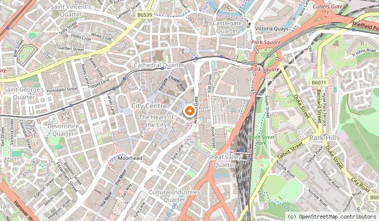 Map showing the location of Lyceum Theatre in Sheffield