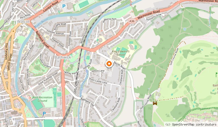 Map showing the location of Macdonald Bath Spa in Bath