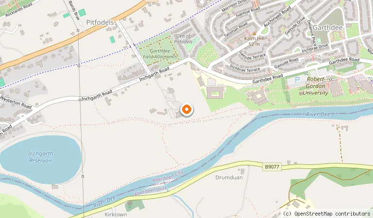 Map showing the location of Macdonald Norwood Hall Hotel in Aberdeen