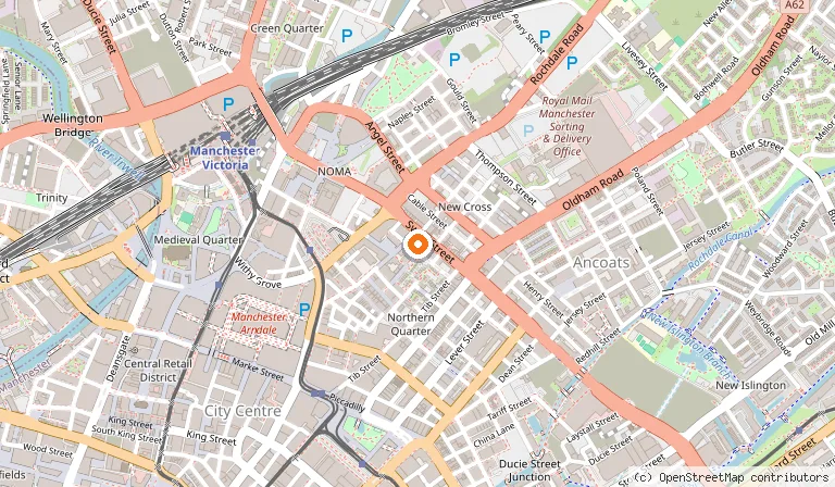 Map showing the location of Mackie Mayor in Manchester