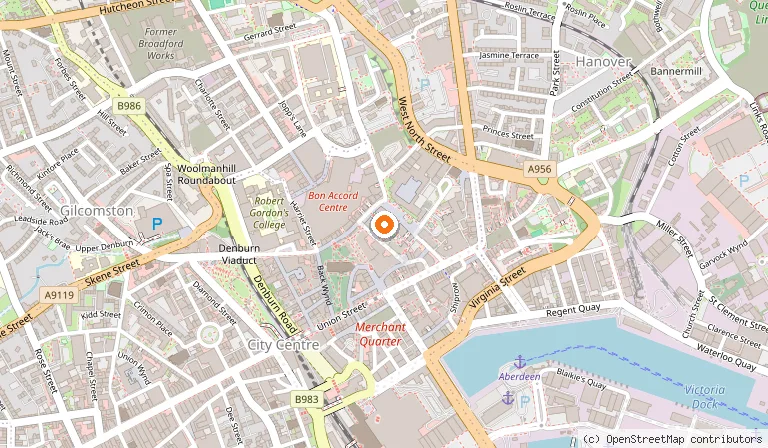 Map showing the location of Mackie's 19.2 in Aberdeen