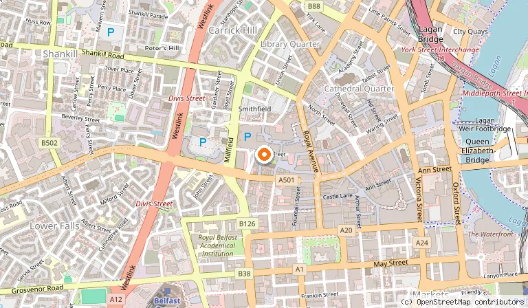 Map showing the location of Maddens in Belfast