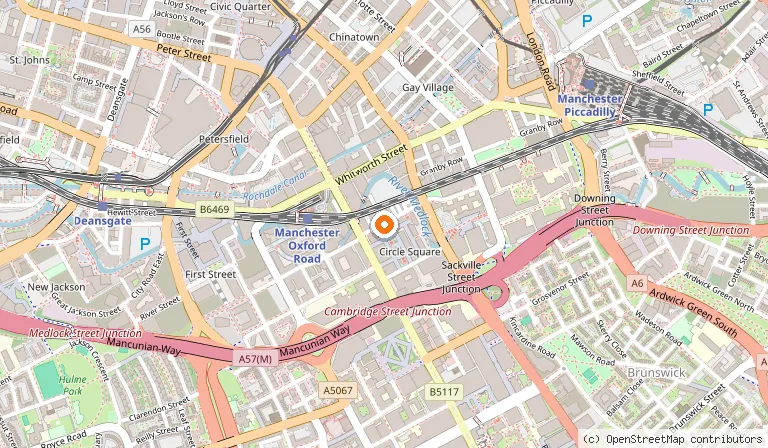 Map showing the location of Maldron Hotel Manchester City Centre in Manchester