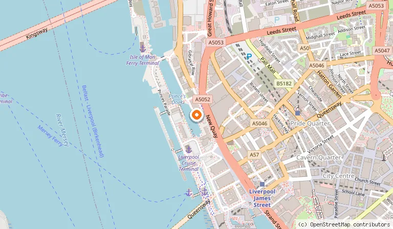 Map showing the location of Malmaison Liverpool in Liverpool