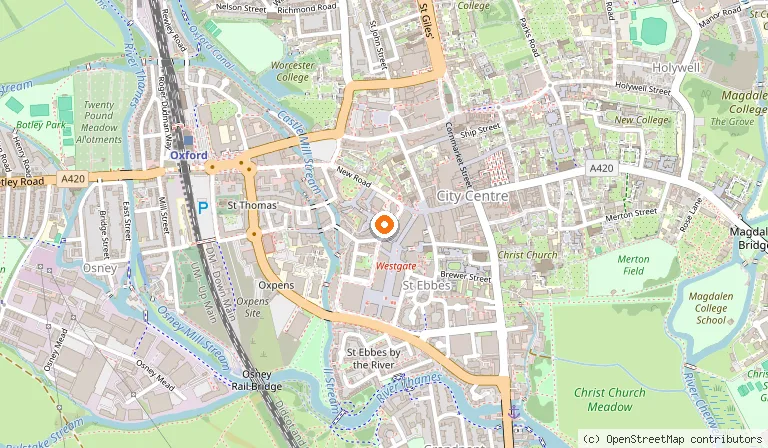 Map showing the location of Malmaison Oxford in Oxford