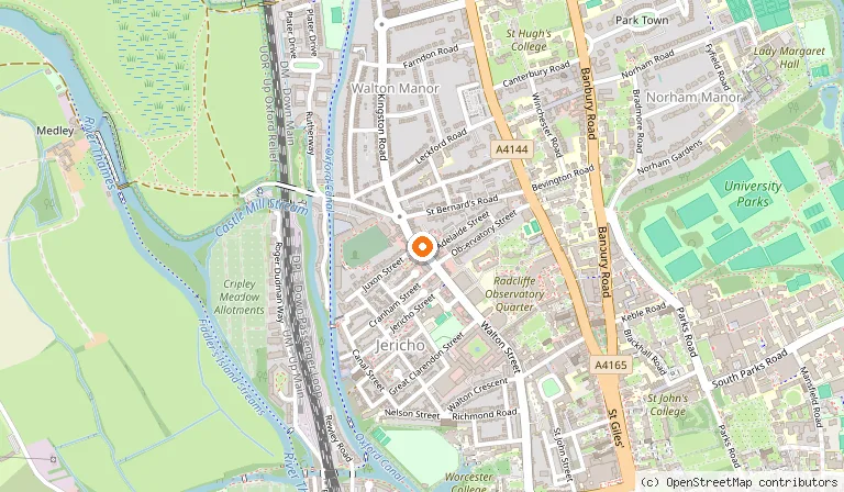 Map showing the location of Mamma Mia Pizzeria Jericho in Oxford