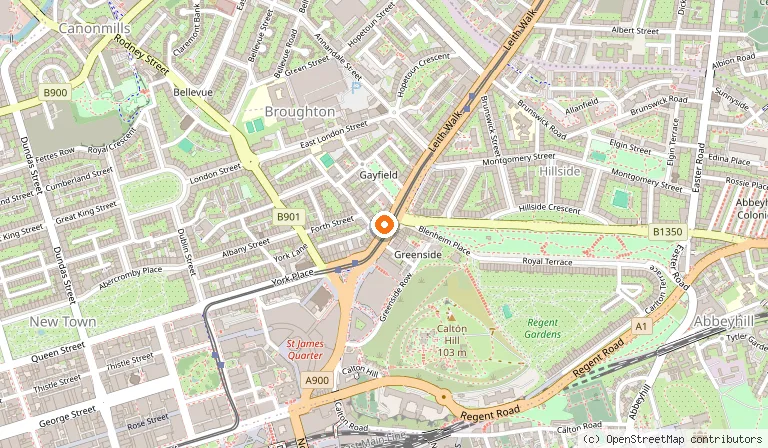 Map showing the location of Mamma Roma in Edinburgh
