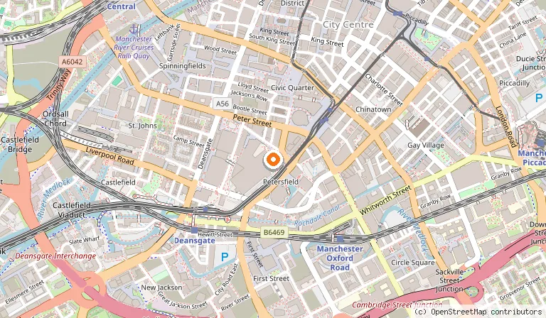 Map showing the location of Manchester Central Convention Complex in Manchester
