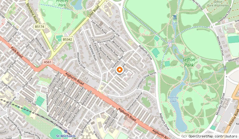 Map showing the location of Maranto's in Liverpool