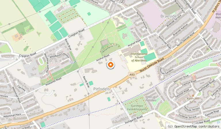 Map showing the location of Marcliffe in Aberdeen