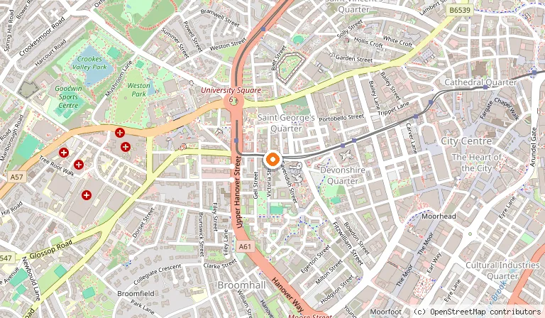 Map showing the location of Maveli in Sheffield