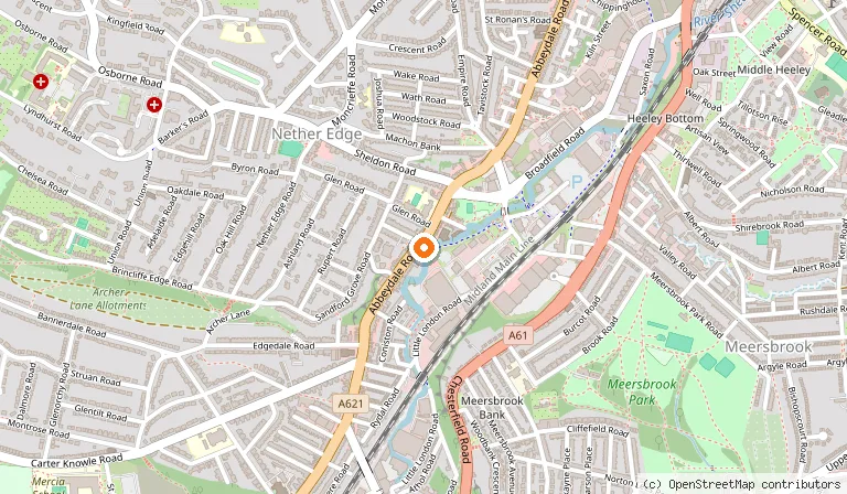 Map showing the location of Mavi Ruya - Turkish Bar & Grill in Sheffield