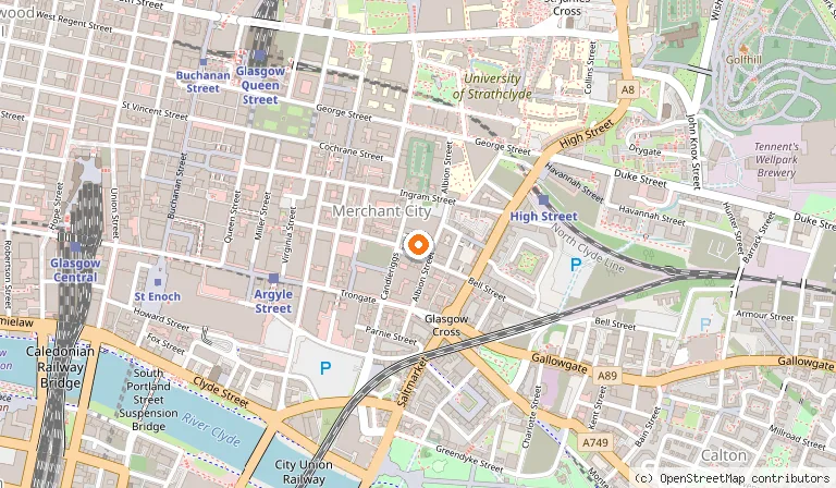 Map showing the location of Merchant Square in Glasgow