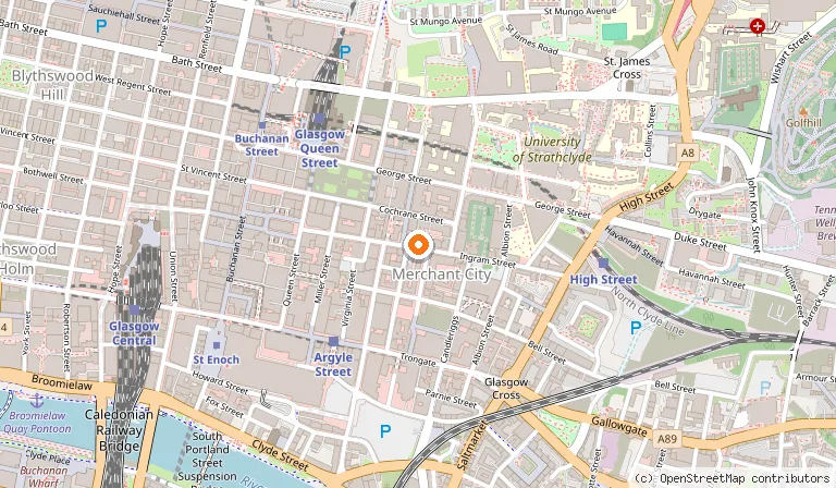 Map showing the location of Mercure Glasgow City Hotel in Glasgow