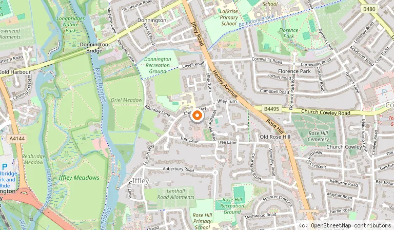 Map showing the location of Mercure Oxford Hawkwell House Hotel in Oxford