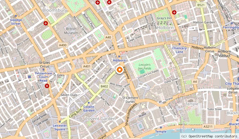 Map showing the location of Middle Eight - Covent Garden in London
