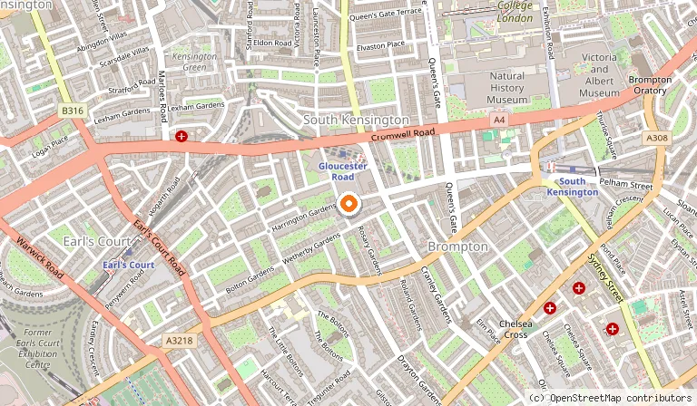 Map showing the location of Millennium Hotel and Conference Centre Gloucester London in London