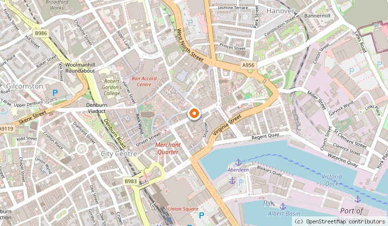 Map showing the location of Miller & Carter Aberdeen in Aberdeen