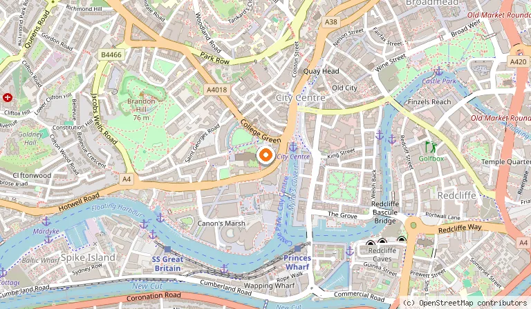 Map showing the location of Miller & Carter Bristol City Centre in Bristol