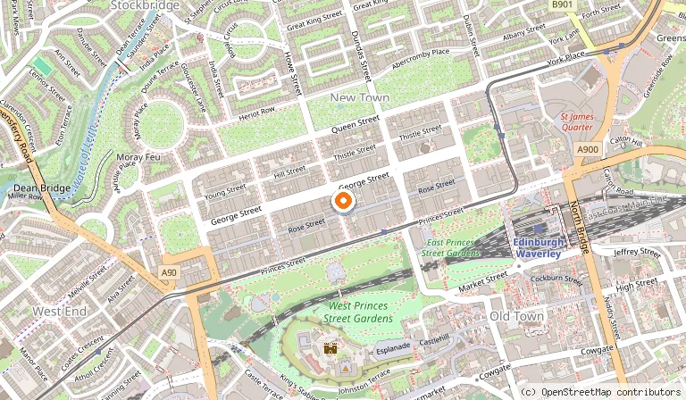 Map showing the location of Miller & Carter Edinburgh City Centre in Edinburgh
