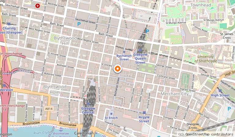 Map showing the location of Miller & Carter Glasgow in Glasgow