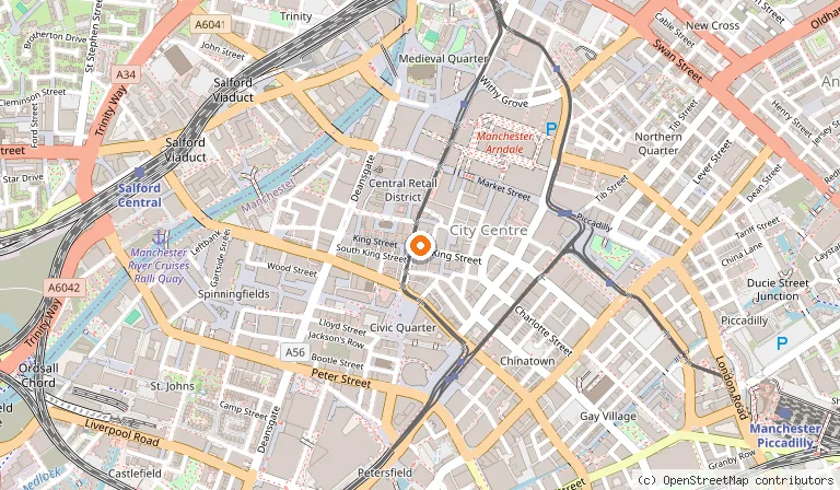 Map showing the location of Miller & Carter Manchester in Manchester