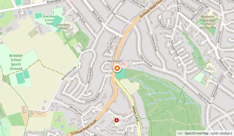 Map showing the location of Miller & Carter Sheffield Parkhead in Sheffield