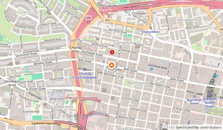 Map showing the location of Mini Grill Steakhouse in Glasgow