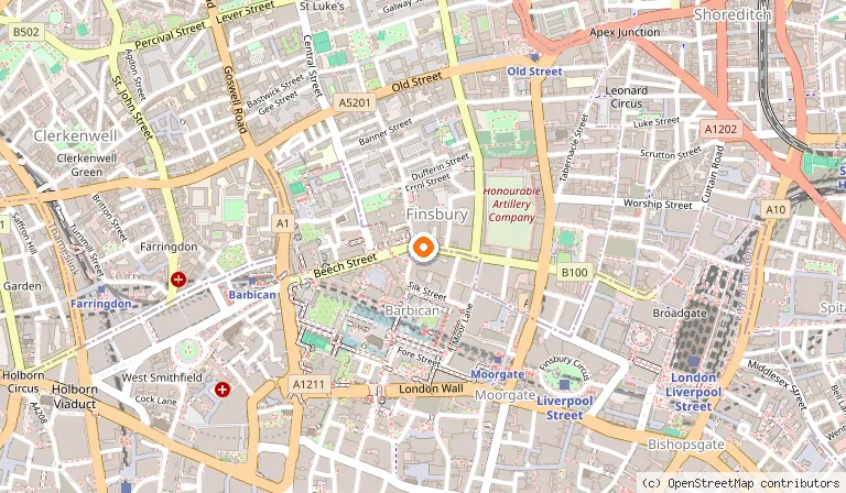 Map showing the location of Montcalm Brewery, London City in London