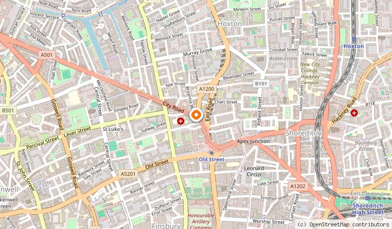 Map showing the location of Montcalm East, Autograph Collection in London